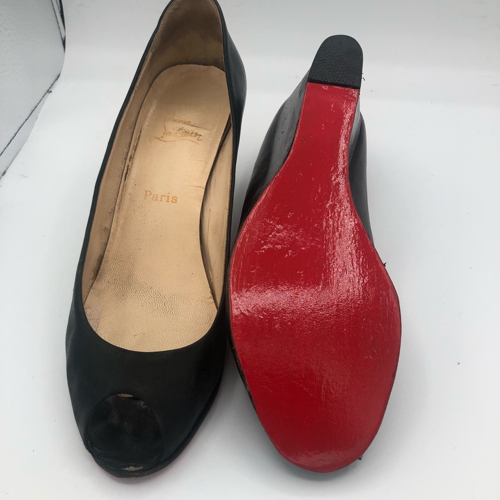 Christian Louboutin Leather Wedges 38 1/2
